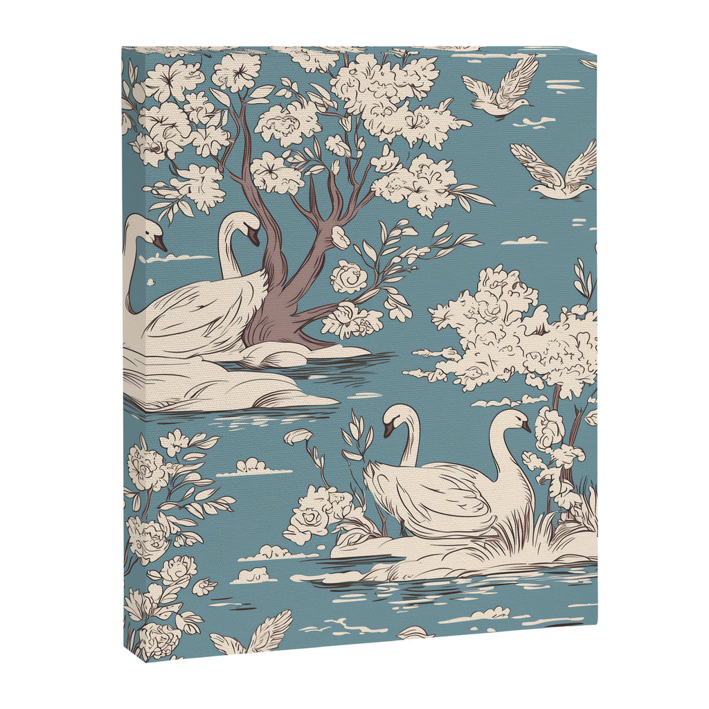 Elegant Swans in Bloom Canvas Print Gallery Image 8