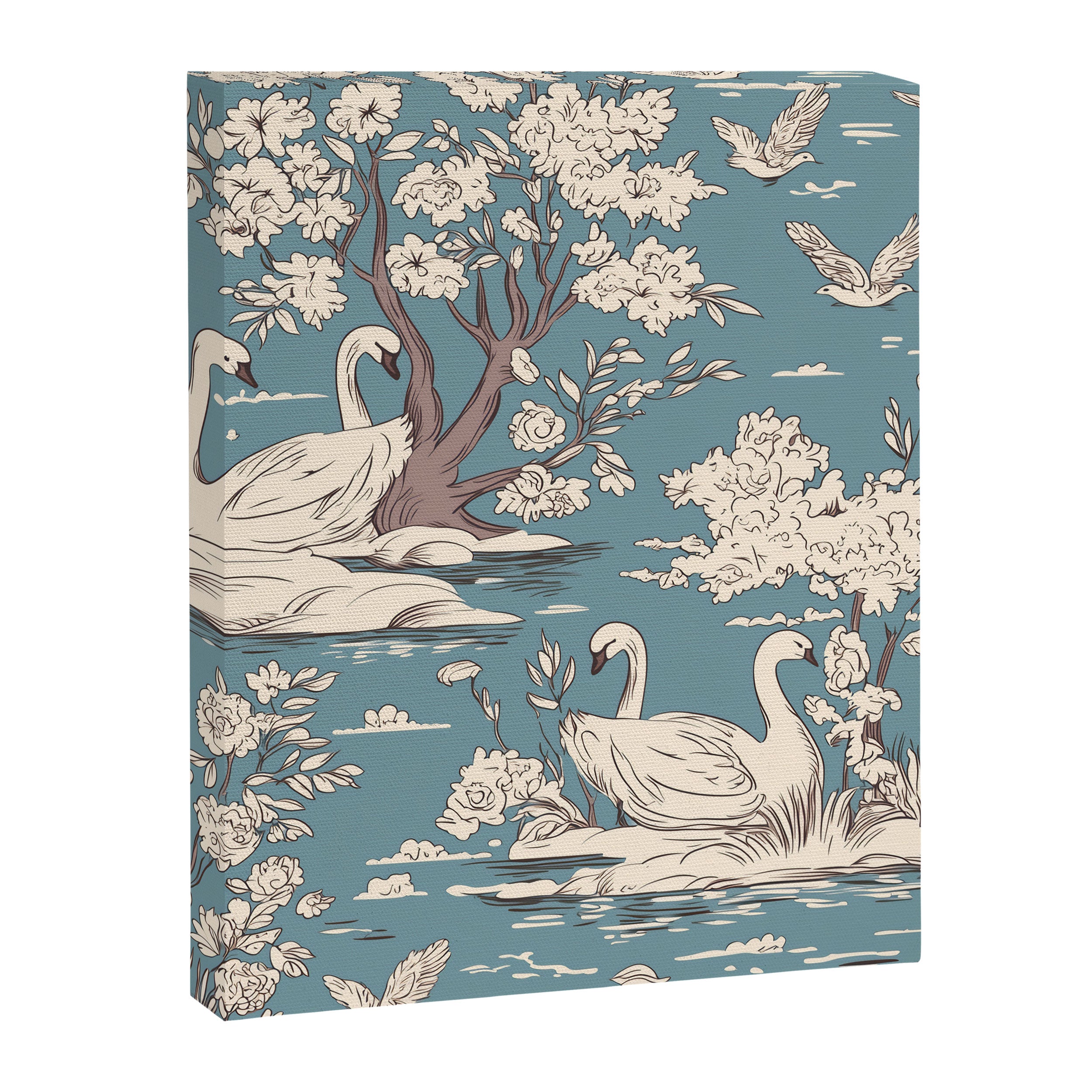 Elegant Swans in Bloom Canvas Print Gallery Image 8