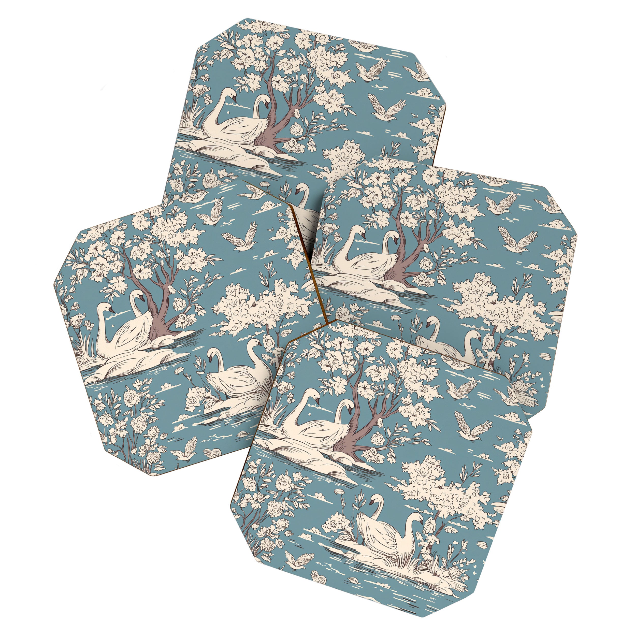 Elegant Swans in Bloom Coaster Gallery Image 1