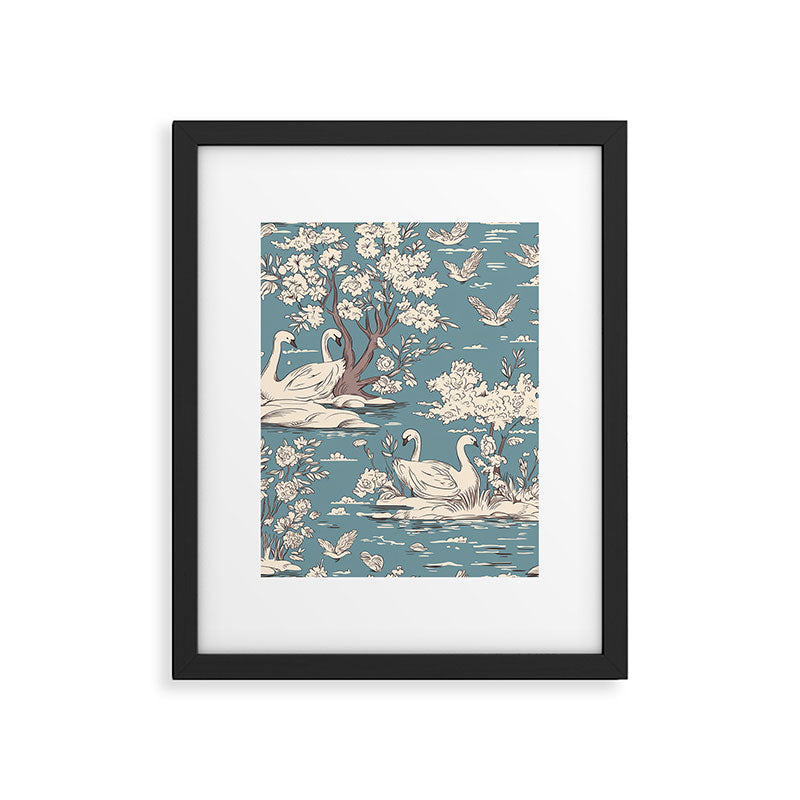 Elegant Swans in Bloom Framed Art Print Gallery Image 6