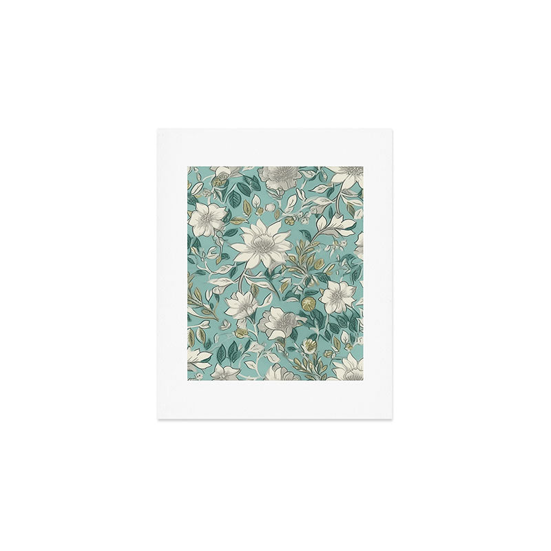 Elegant Vintage Floral Pattern Art Print Gallery Image 1