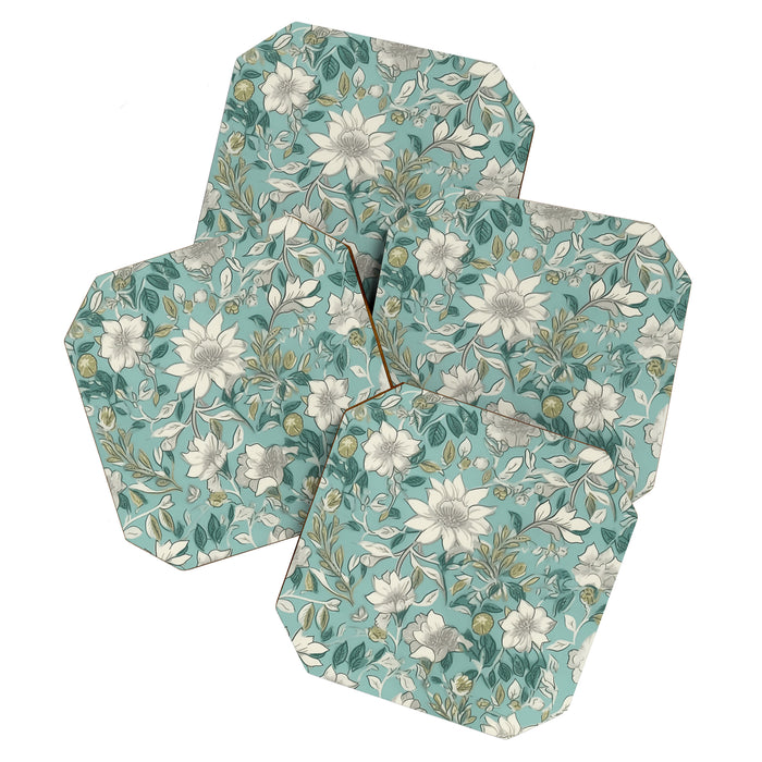 Elegant Vintage Floral Pattern Coaster Gallery Image 1