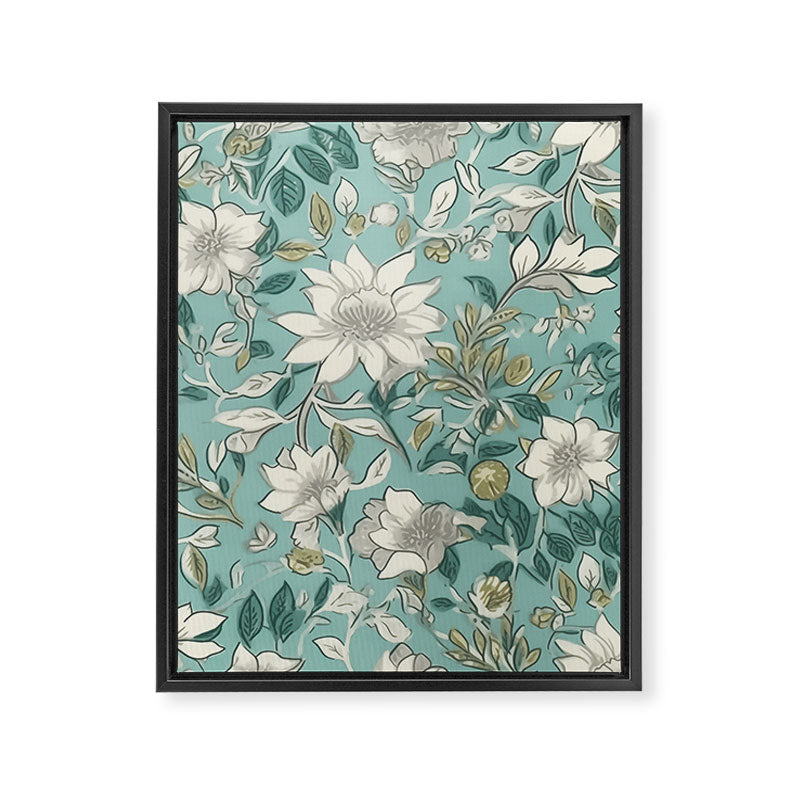Elegant Vintage Floral Pattern Framed Canvas Print Gallery Image 8
