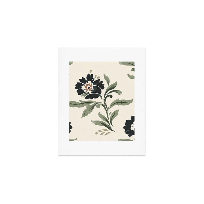 Elegant Vintage Floral Pattern Art Print Gallery Image 1