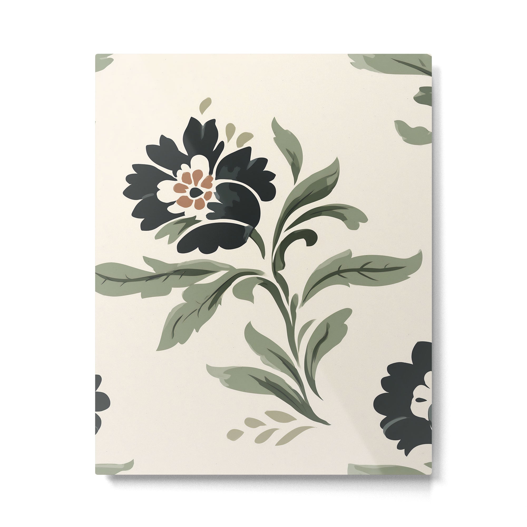 Elegant Vintage Floral Pattern Metal Print Gallery Image 6