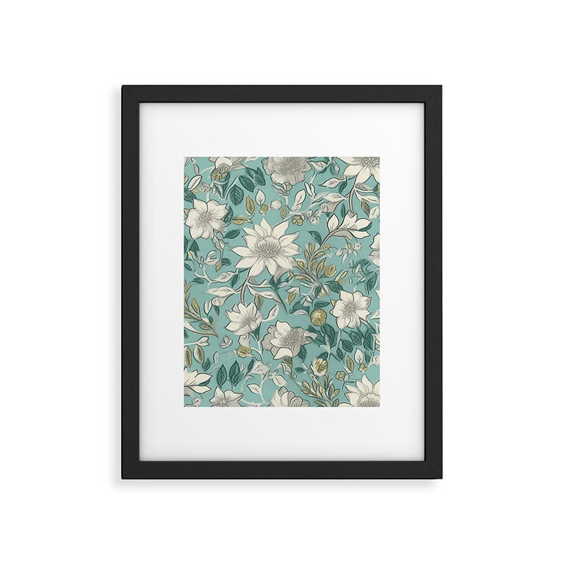 Elegant Vintage Floral Pattern Framed Art Print Gallery Image 6