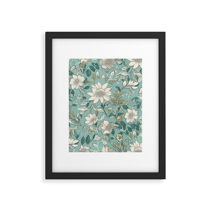 Elegant Vintage Floral Pattern Framed Art Print Gallery Image 1
