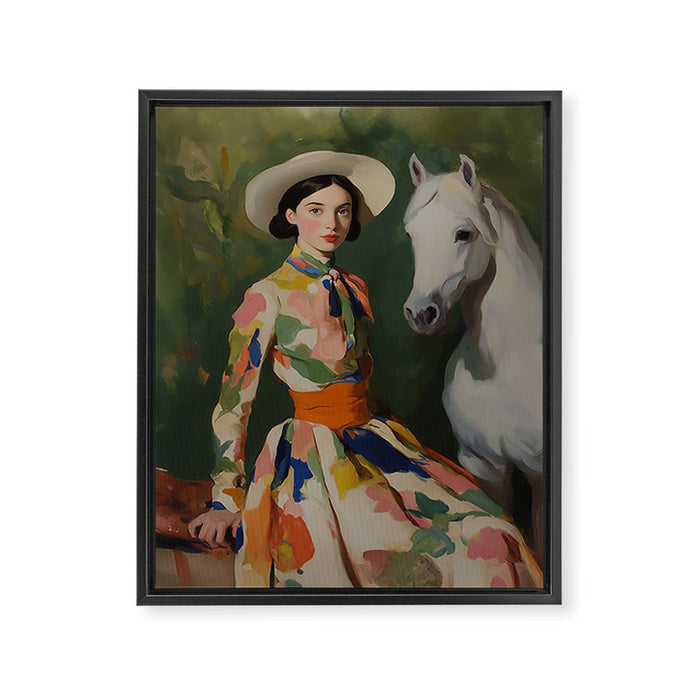 Equestrian Elegance in Color Framed Canvas Print Gallery Image 1