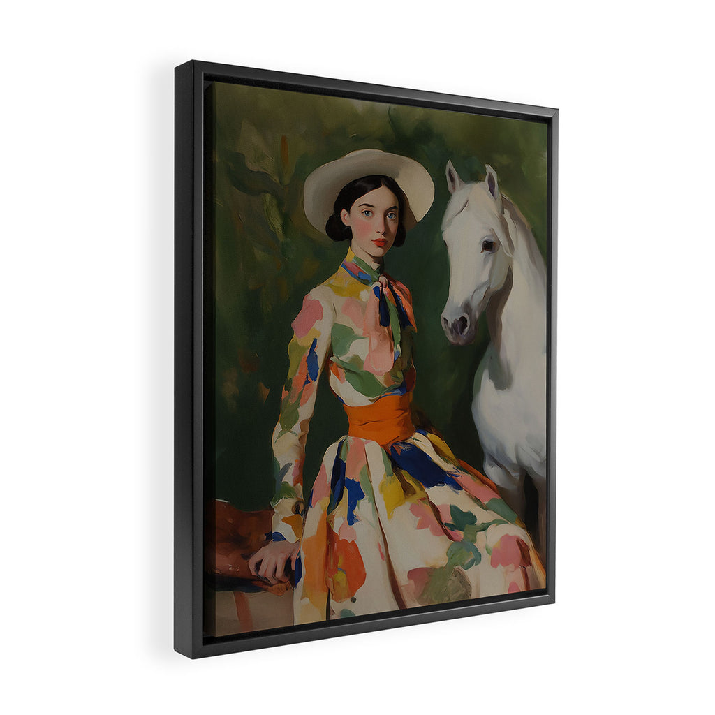 Equestrian Elegance in Color Framed Canvas Print Gallery Image 2