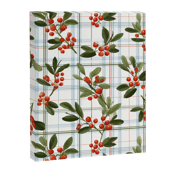 Festive Berries on Tartan Canvas Print Gallery Image 1