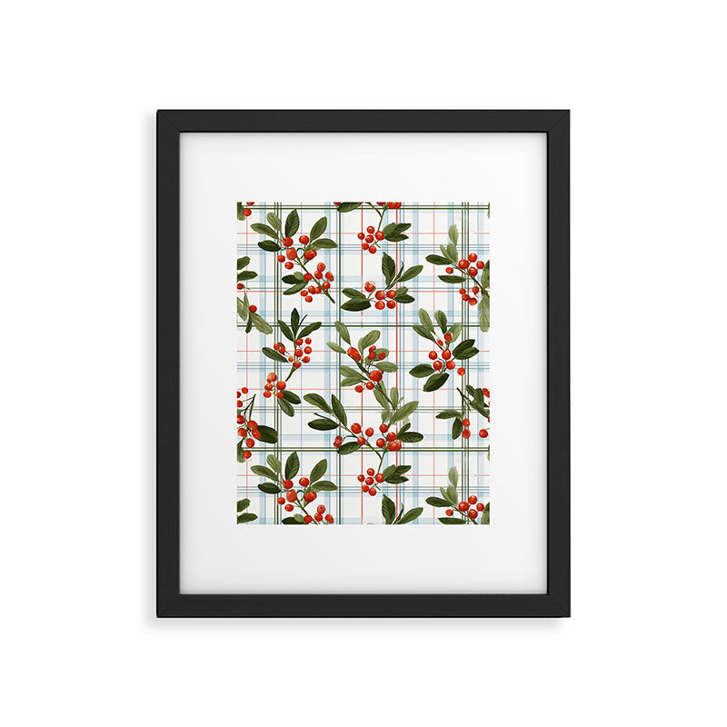 Festive Berries on Tartan Framed Art Print Gallery Image 6