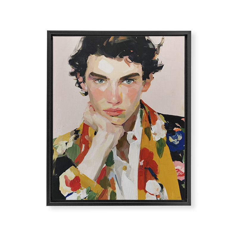 Floral Gaze Portrait Framed Canvas Print Gallery Image 6