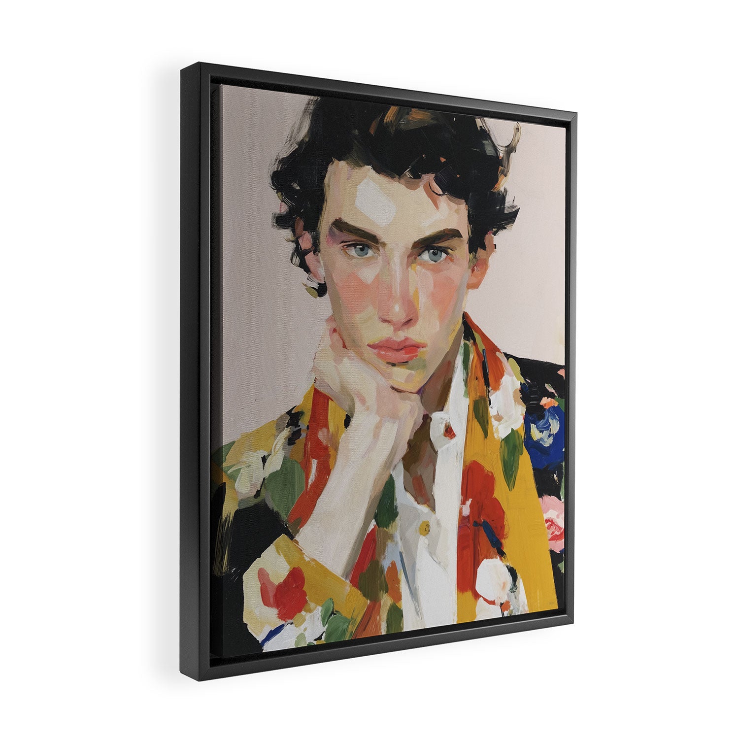 Floral Gaze Portrait Framed Canvas Print Gallery Image 2