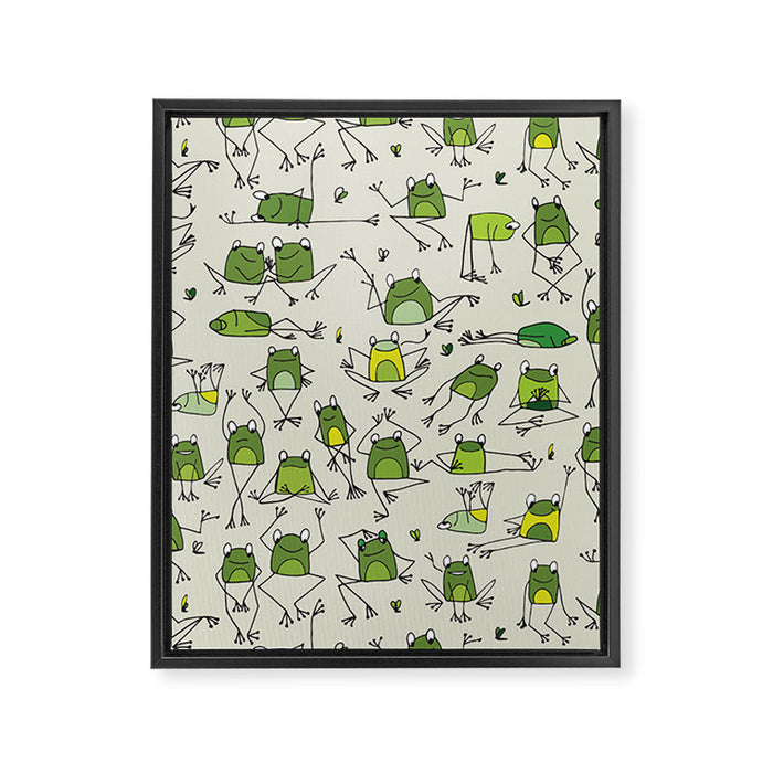 Funny Frogs Framed Canvas Print Gallery Image 1