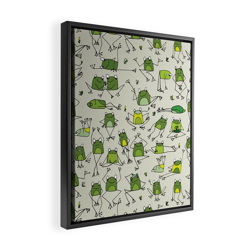 Funny Frogs Framed Canvas Print Gallery Image 2