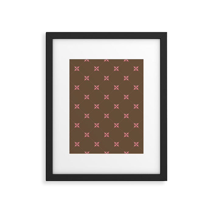 Geometric Retro Diamond Pattern Framed Art Print Gallery Image 1