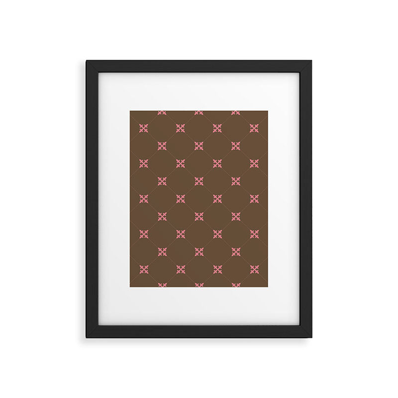 Geometric Retro Diamond Pattern Framed Art Print Gallery Image 6