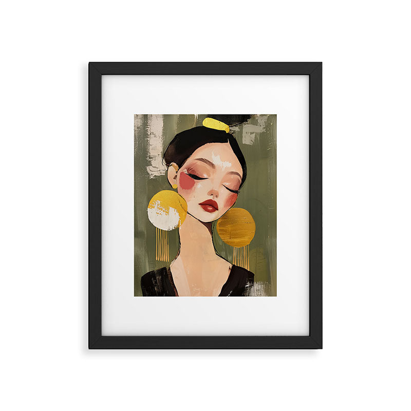 Golden Silence Modern Muse Framed Art Print Gallery Image 5