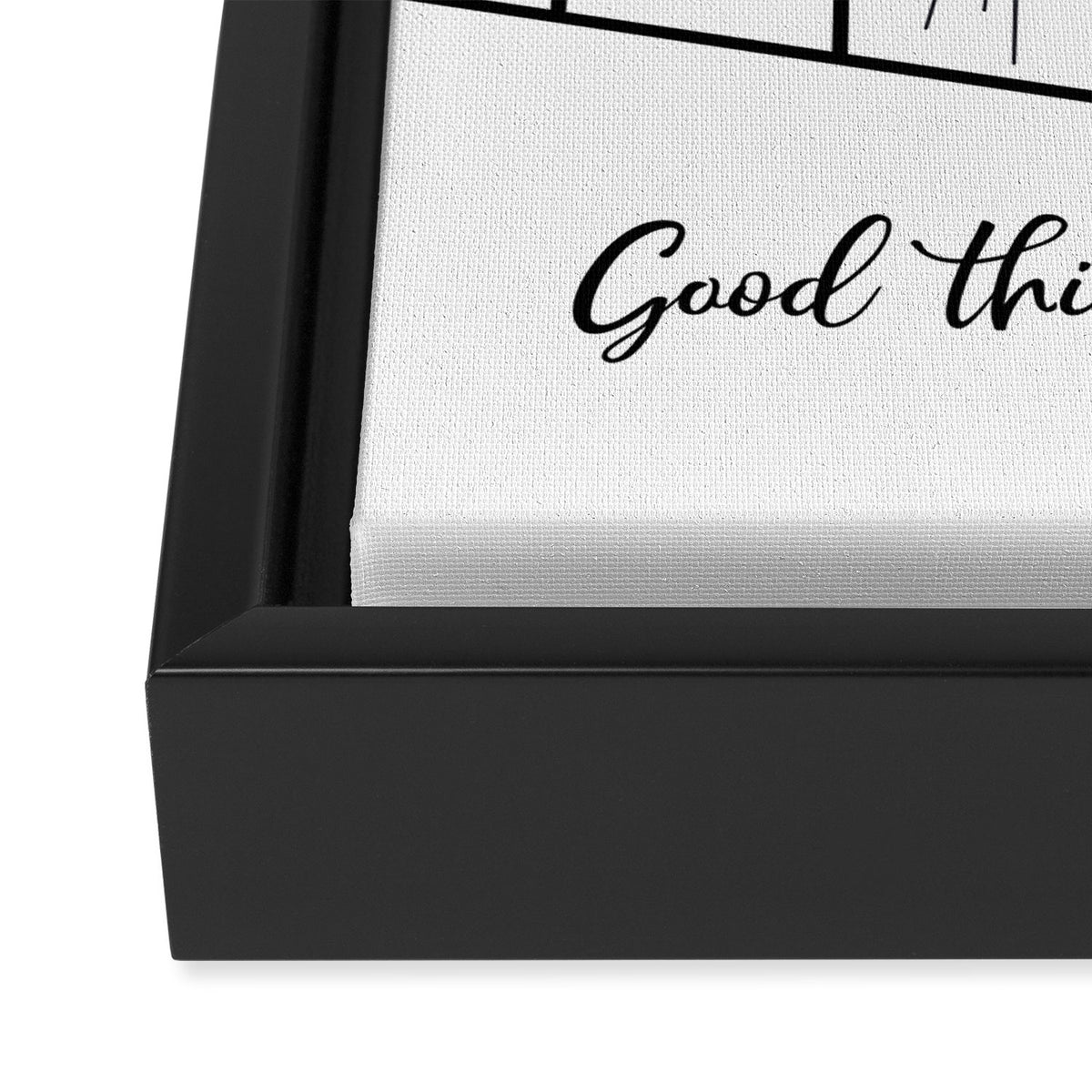 Good Things Grow Here Illustrated Quote Framed Canvas Print Gallery Image 3