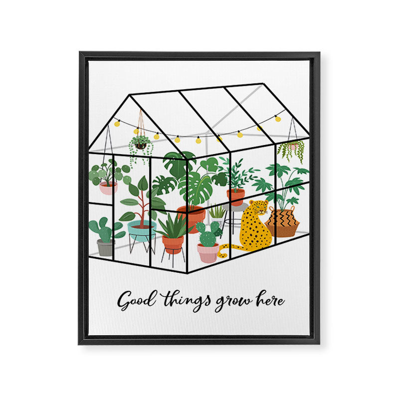 Good Things Grow Here Illustrated Quote Framed Canvas Print Gallery Image 6