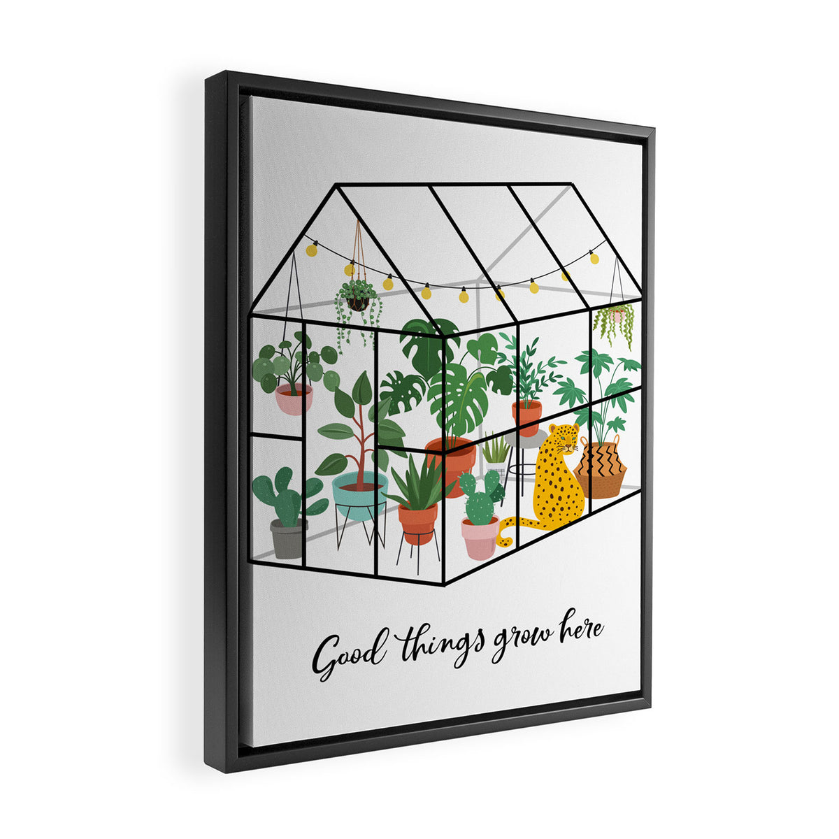 Good Things Grow Here Illustrated Quote Framed Canvas Print Gallery Image 2