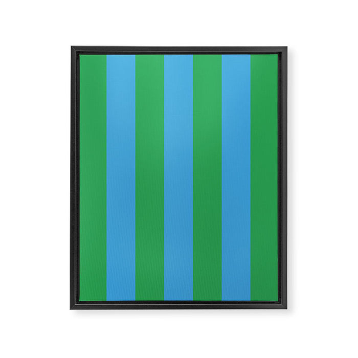 Green Blue Stripe - Joy Of Together Framed Canvas Print Gallery Image 1