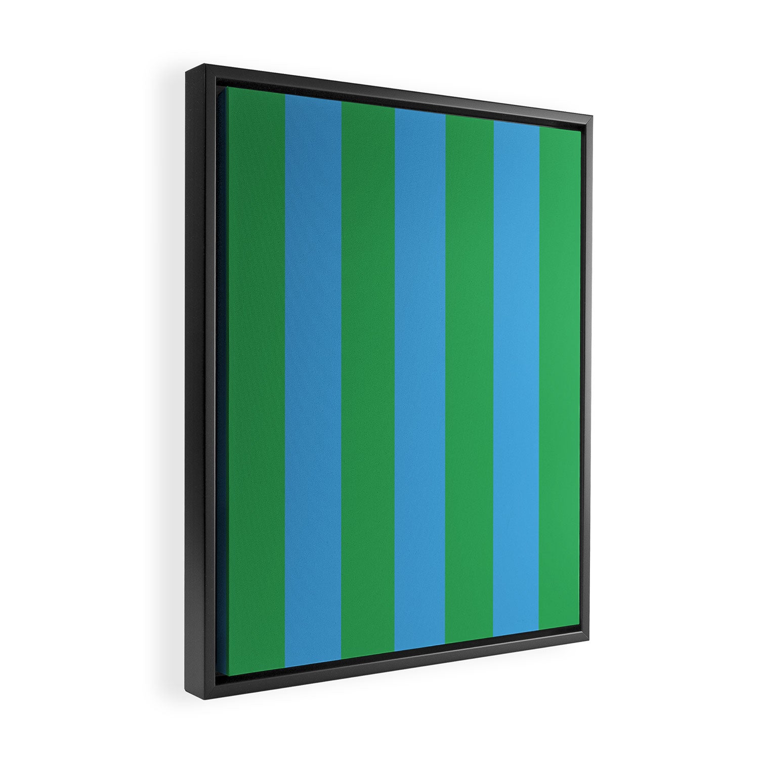 Green Blue Stripe - Joy Of Together Framed Canvas Print Gallery Image 2
