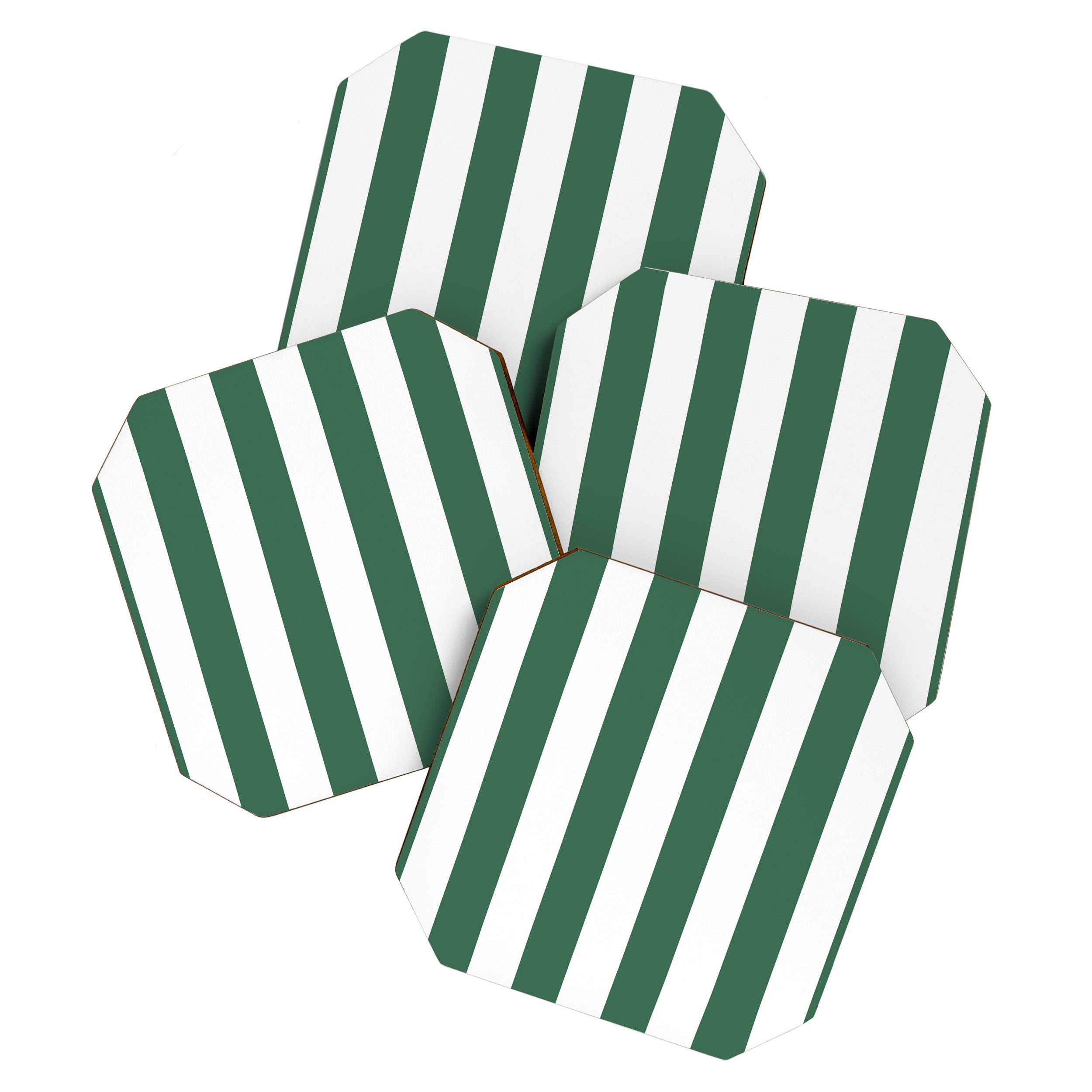 Green White Stripe - By The Seashore Coaster Gallery Image 1