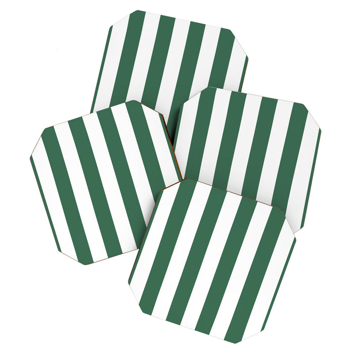 Green White Stripe - By The Seashore Coaster Gallery Image 1