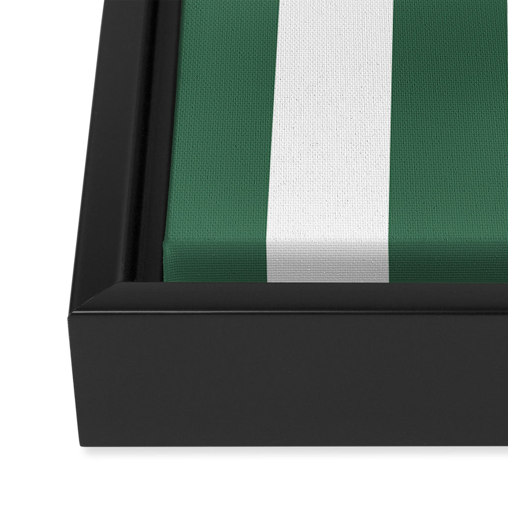 Green White Stripe - By The Seashore Framed Canvas Print Gallery Image 3
