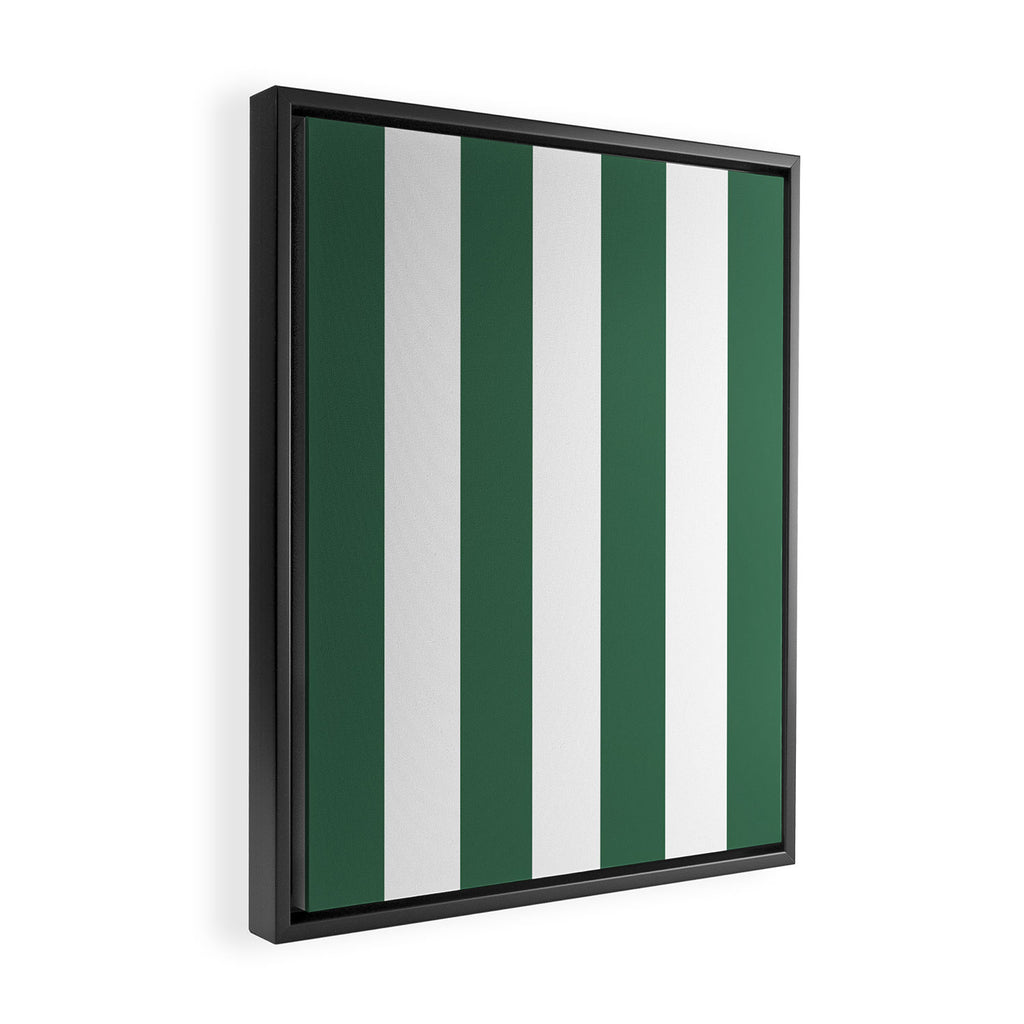 Green White Stripe - By The Seashore Framed Canvas Print Gallery Image 2