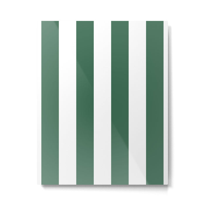 Green White Stripe - By The Seashore Metal Print Gallery Image 1