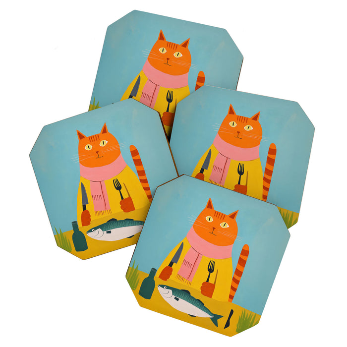 Hungry Cats Fish Feast Coaster Gallery Image 1