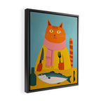 Hungry Cats Fish Feast Framed Canvas Print Gallery Image 2