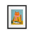 Hungry Cats Fish Feast Framed Art Print Gallery Image 6