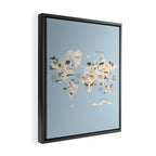 Illustrated Animal World Map Framed Canvas Print Gallery Image 2