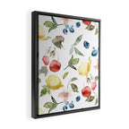 Lemon Berries and Cherries Watercolor Pattern Framed Canvas Print Gallery Image 2