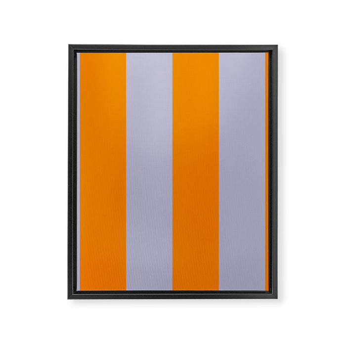 Lilac Clematis and Orange Stripes Framed Canvas Print Gallery Image 1