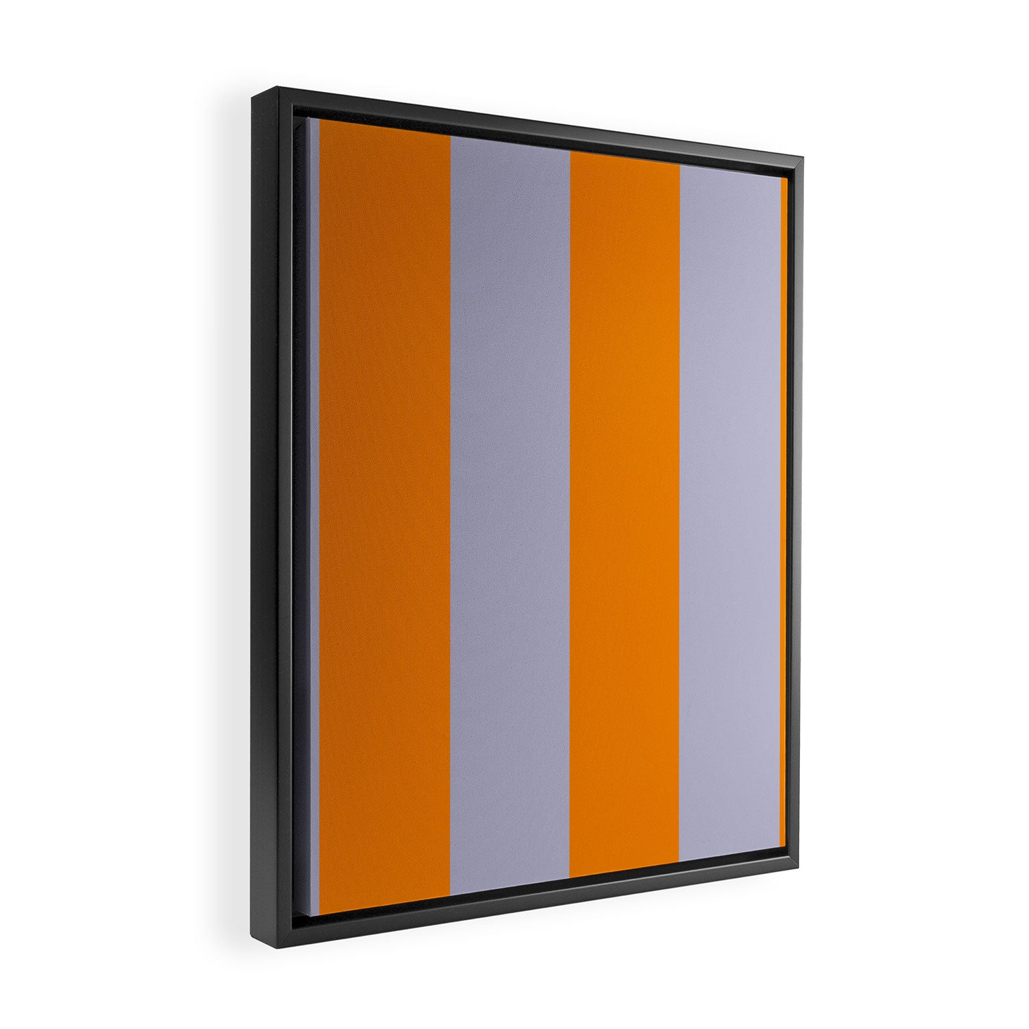 Lilac Clematis and Orange Stripes Framed Canvas Print Gallery Image 2
