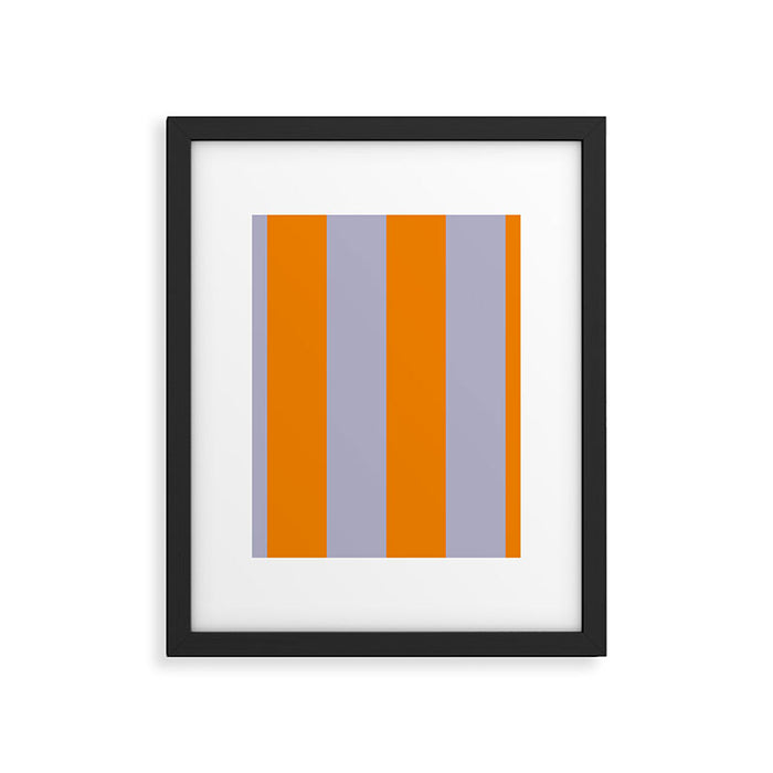 Lilac Clematis and Orange Stripes Framed Art Print Gallery Image 1
