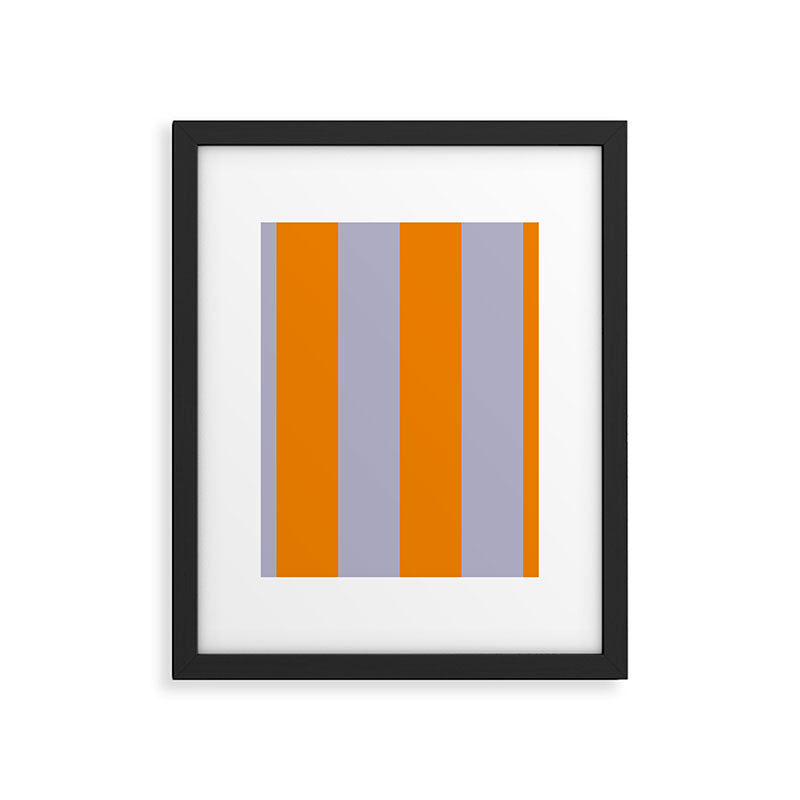 Lilac Clematis and Orange Stripes Framed Art Print Gallery Image 6