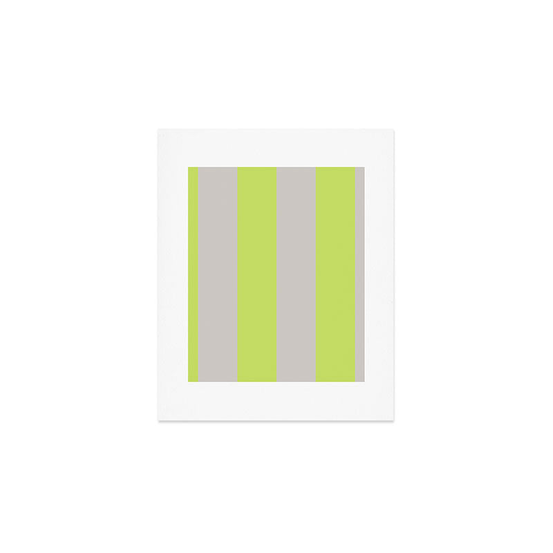 Lime and Chiffon Stripes Art Print Gallery Image 1