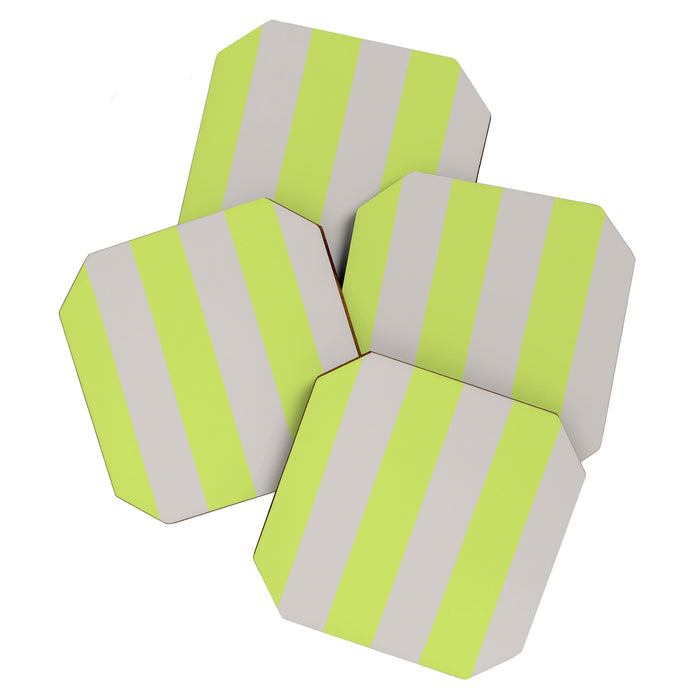 Lime and Chiffon Stripes Coaster Gallery Image 1
