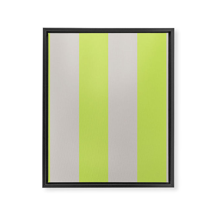 Lime and Chiffon Stripes Framed Canvas Print Gallery Image 1