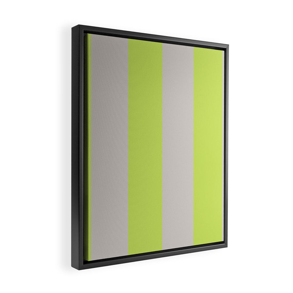 Lime and Chiffon Stripes Framed Canvas Print Gallery Image 2
