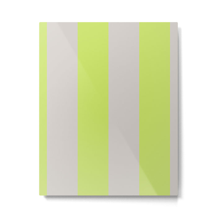 Lime and Chiffon Stripes Metal Print Gallery Image 1