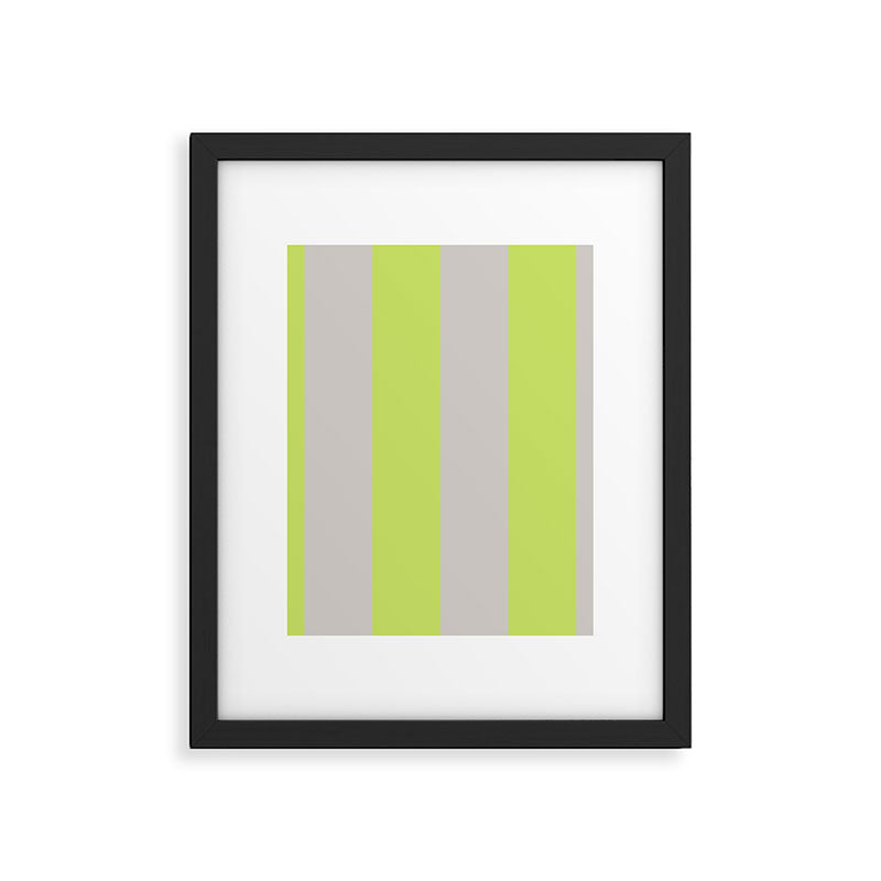Lime and Chiffon Stripes Framed Art Print Gallery Image 6
