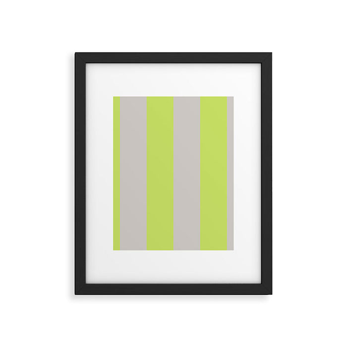 Lime and Chiffon Stripes Framed Art Print Gallery Image 1