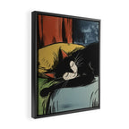 Ludwig The Black Cat  Framed Canvas Print Gallery Image 2