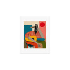 Melancholy Guitarist in Stripes Art Print Gallery Image 1